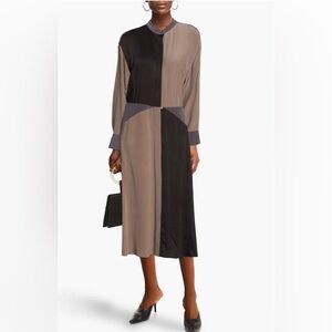 Equipment Amandine Colorblock Silk Dress Size 8